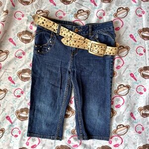 Hannah Montana Denim Capri Jeans Bermuda Youth 14 30x14 Y2K VTG Girlhood Kidcore